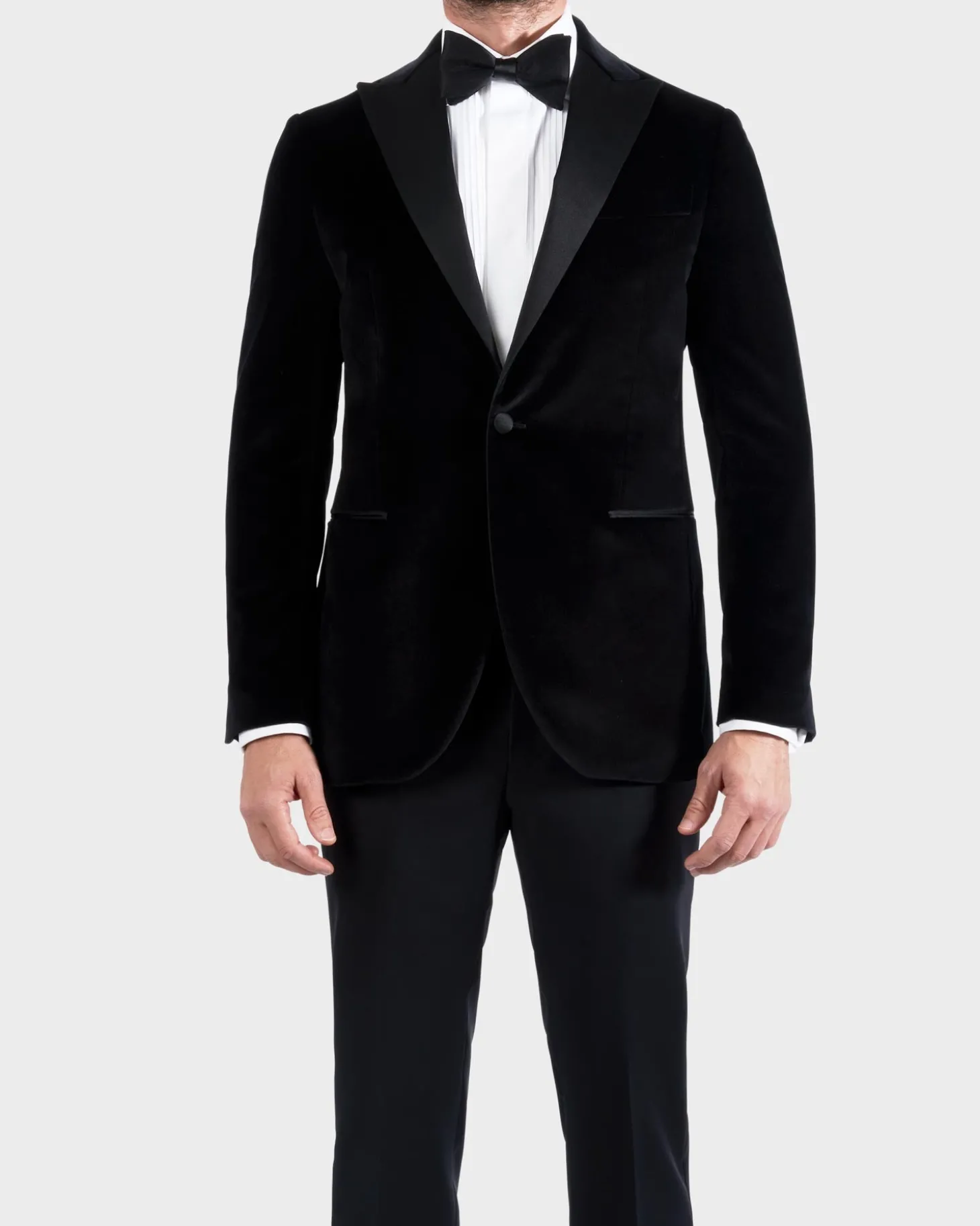Black Peak Lapel Velvet Dinner Jacket