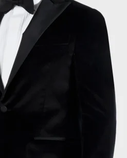 Black Peak Lapel Velvet Dinner Jacket