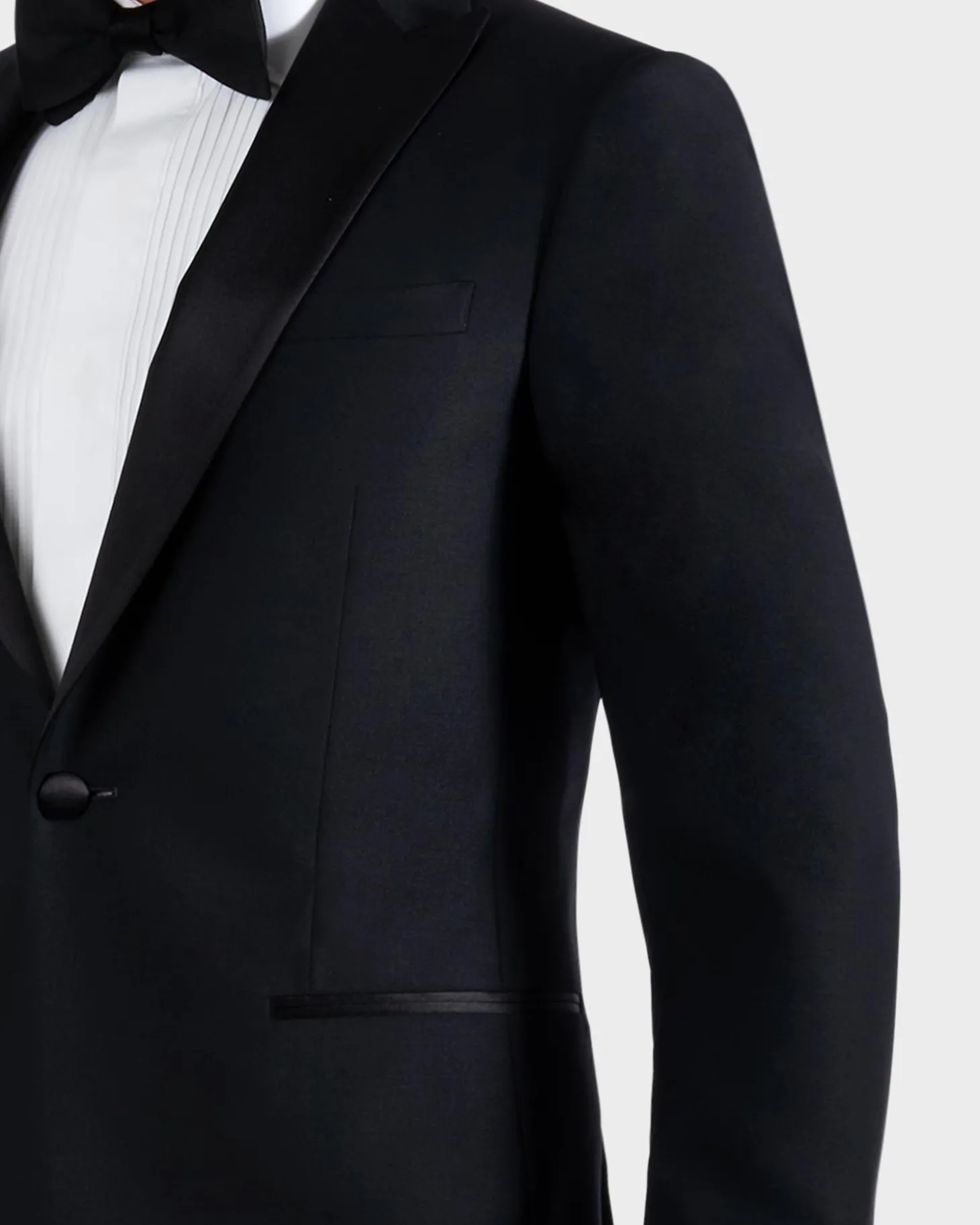 Black Pure Wool Peak Lapel Dinner Suit