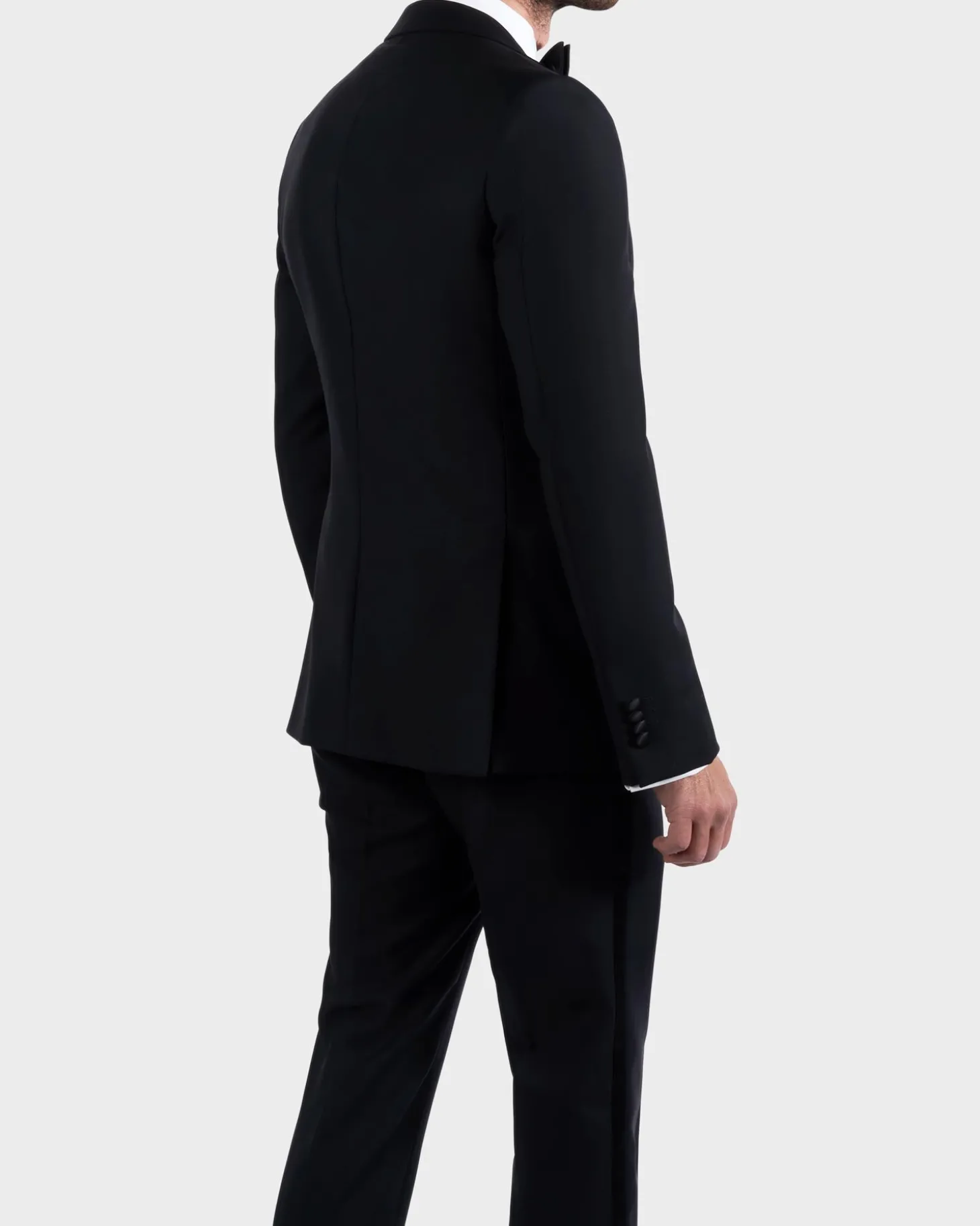 Black Pure Wool Peak Lapel Dinner Suit