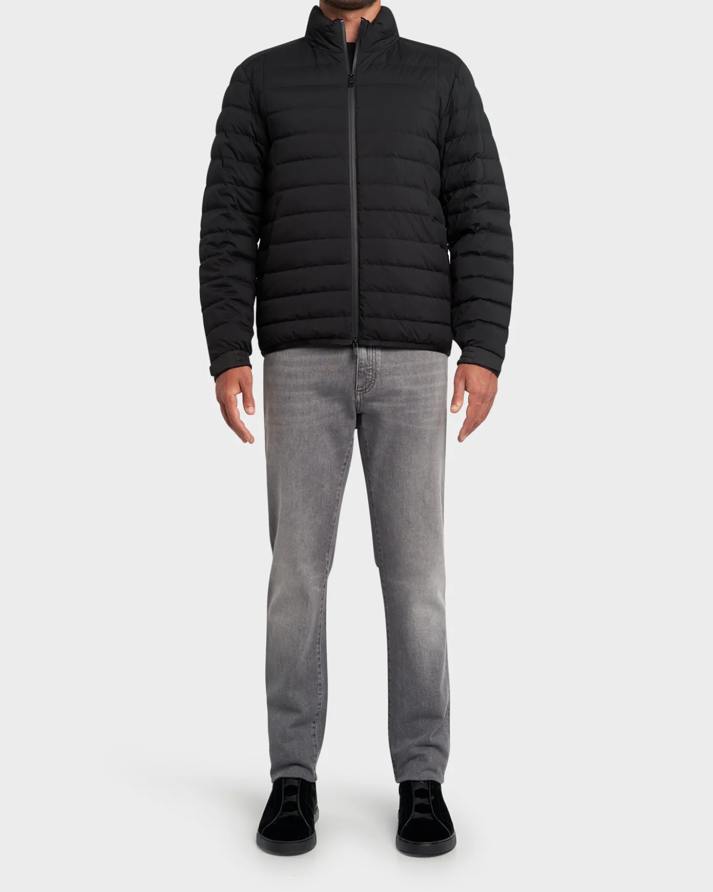Black Recycled Polyester Down Jacket