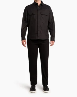 Black Rinse-Washed Cotton Roccia Jeans