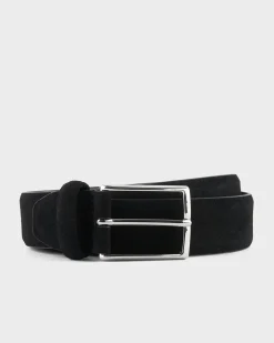 Black Suede Leather Belt