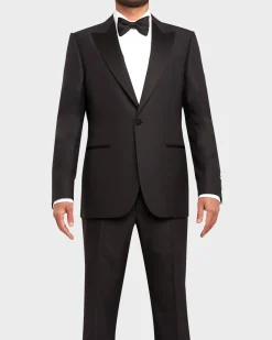 Black Trofeo 1600 Wool Silk Tuxedo