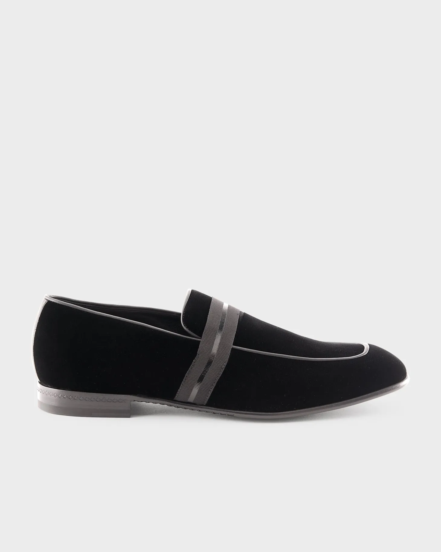 Black Velvet Lido Slip On Loafers