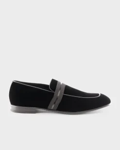 Black Velvet Lido Slip On Loafers