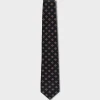 Black With Brown Tile Pattern Silk Tie