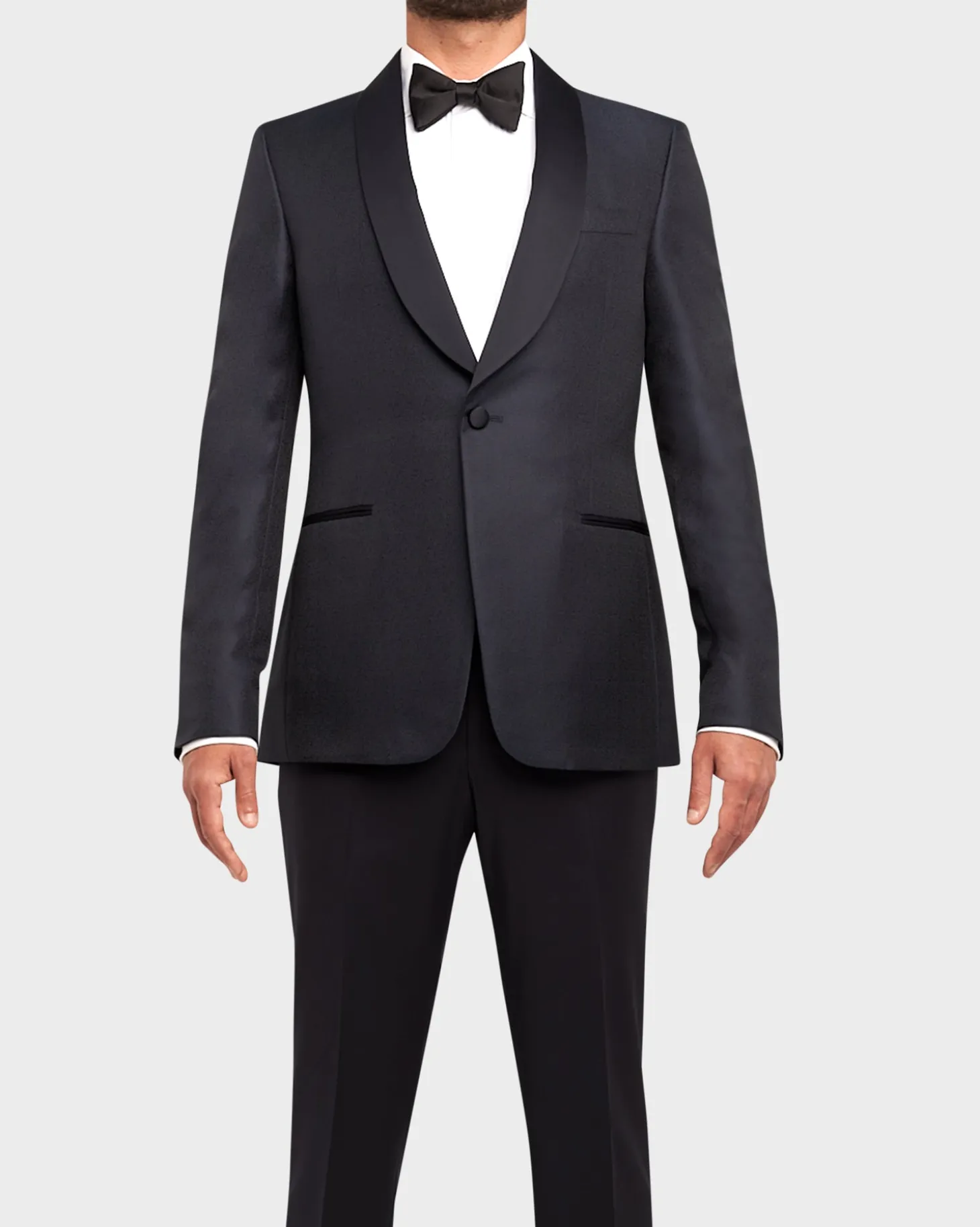 Black Wool Silk Lapel Tuxedo