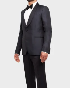 Black Wool Silk Lapel Tuxedo