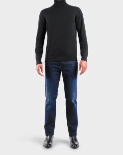 Black Wool Turtleneck Sweater
