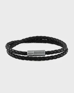 Black Woven Pop Rigato Double Wrap Bracelet