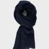Blue And Black Houndstooth Wool Scarf