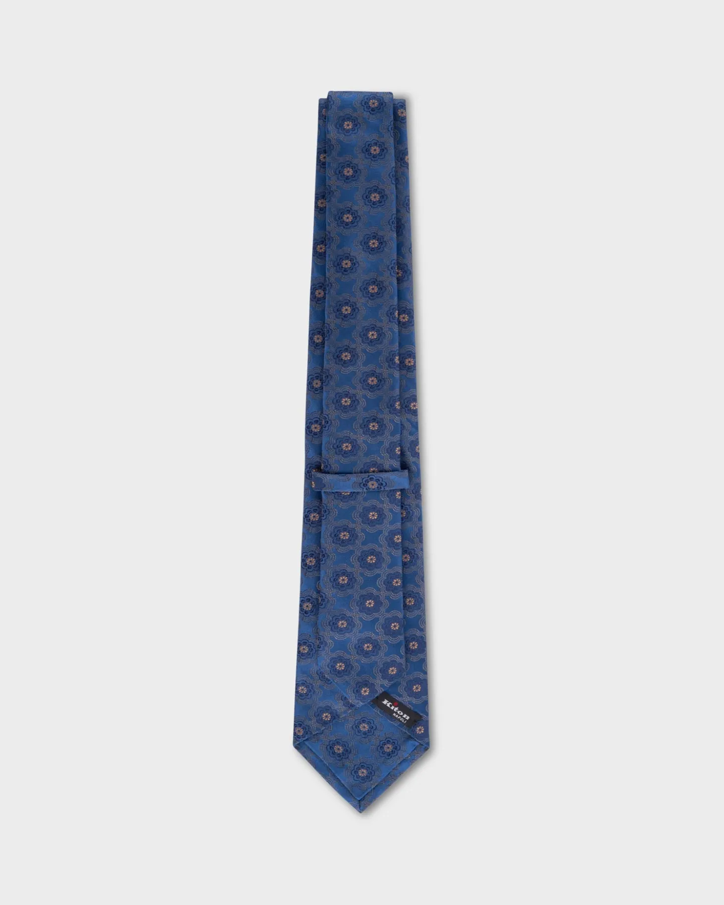Blue And Gold Concentric Flower Tie
