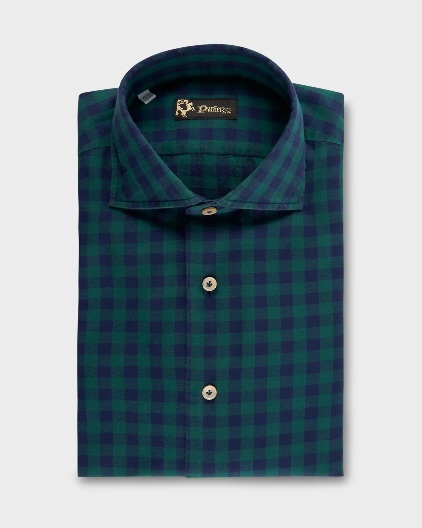 Blue And Green Cotton Flannel Check Shirt