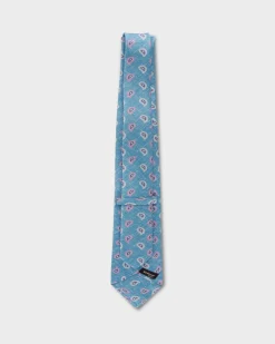 Blue And Mauve Paisley Silk Tie