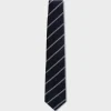 Blue And White Diagonal Stripe Tie