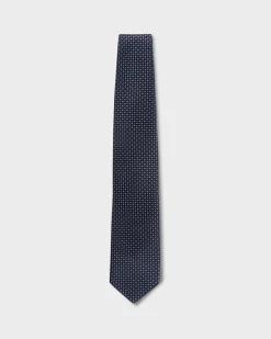 Blue And White Pattern Silk Tie