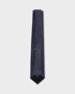 Blue And White Pattern Silk Tie