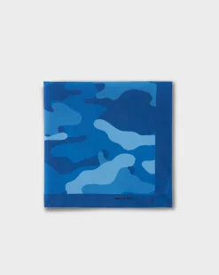 Blue Camo Silk Pocket Square