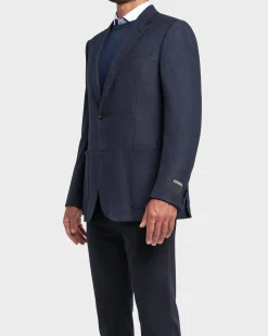 Blue Cavaliere Twill Tweed Finish Blazer