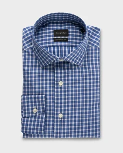 Blue Check Centoquaranta Twill Shirt