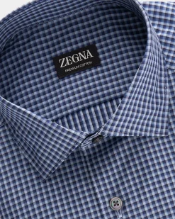 Blue Check Premium Cotton Shirt