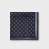 Blue Circular Pattern Silk Pocket Square