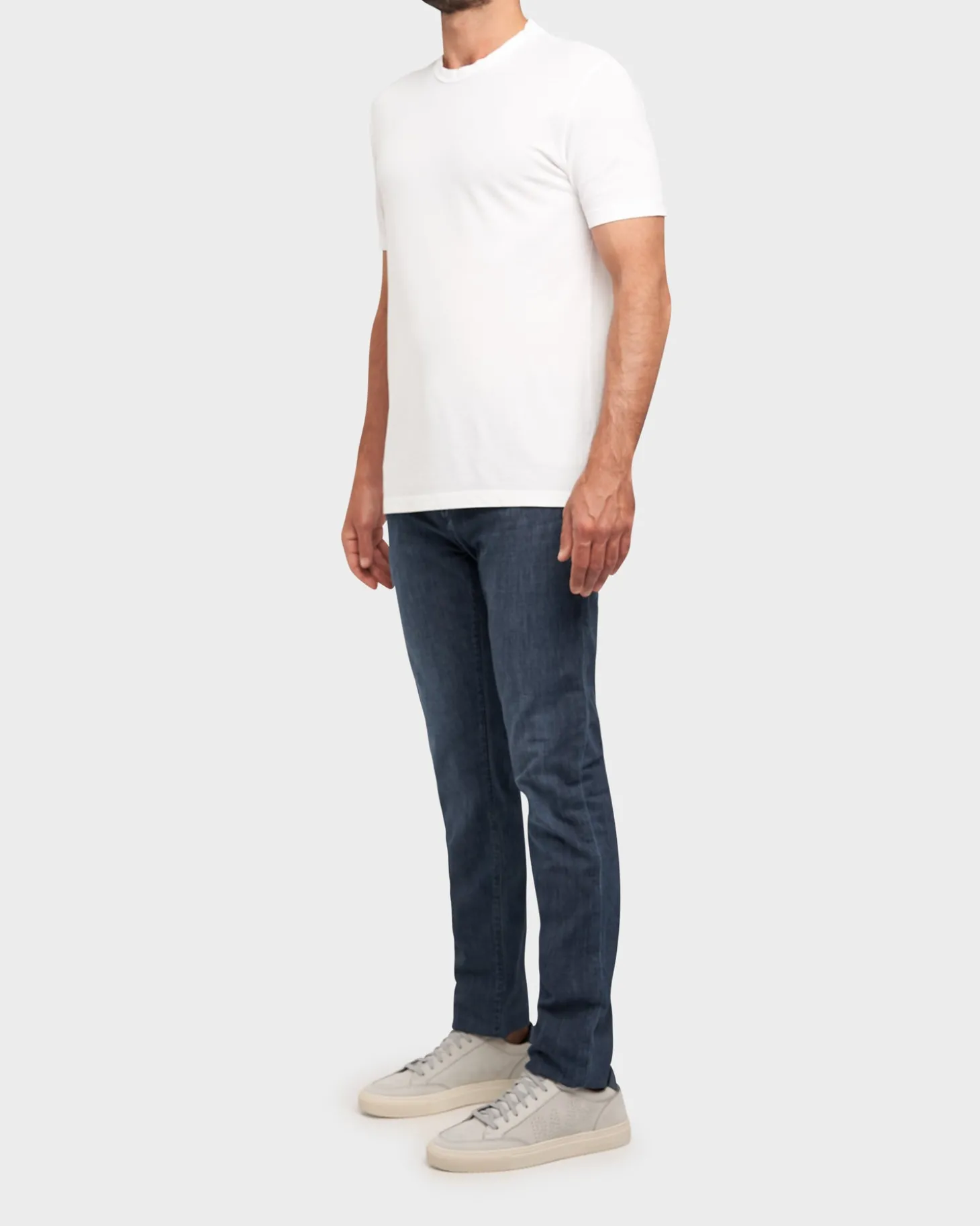 Blue Cotton And Silk Lux Slim Fit Jeans