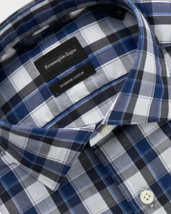 Blue Cotton Check Shirt