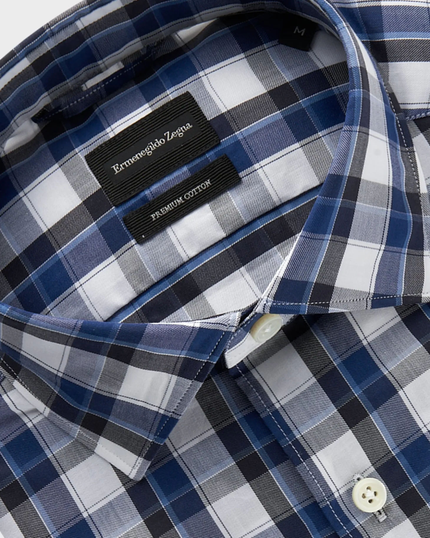 Blue Cotton Check Shirt