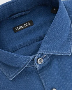 Blue Cotton Denim Shirt