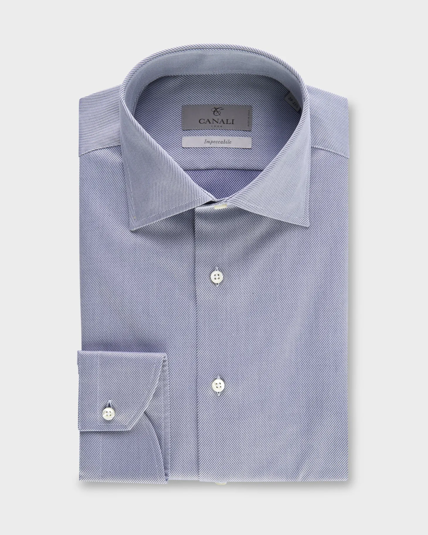 Blue Diagonal Pinstripe Impeccabile Modern Fit Shirt
