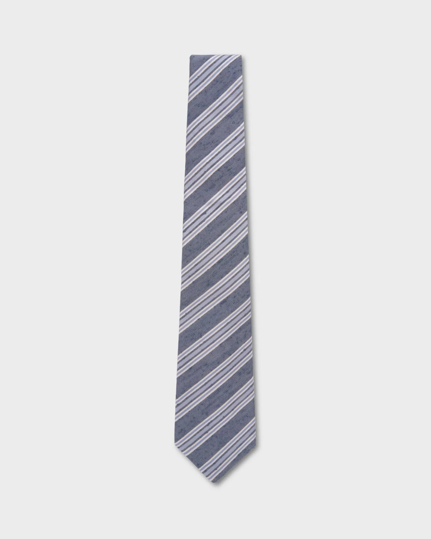 Blue Diagonal Striped Silk Tie