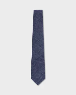 Blue Etch Pattern Cotton Tie