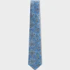 Blue Floral Paisley Silk Linen Tie