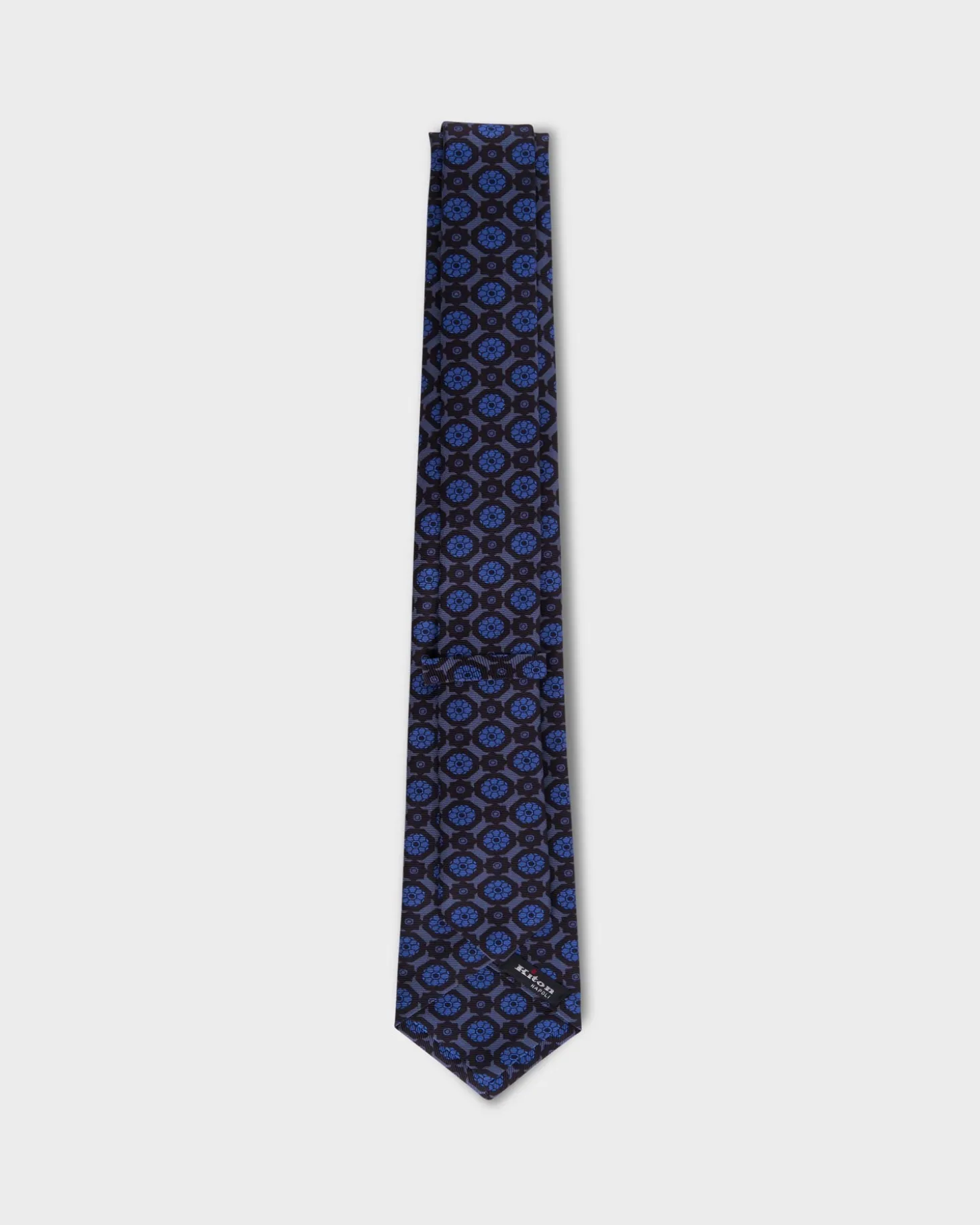 Blue Geometric Floral Pattern Tie