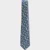 Blue Green And Yellow Floral Silk Tie