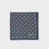Blue Green With Red Pocket Square