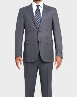 Blue Grey Microstructure15Milmil15 Wool Suit