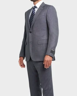 Blue Grey Microstructure15Milmil15 Wool Suit