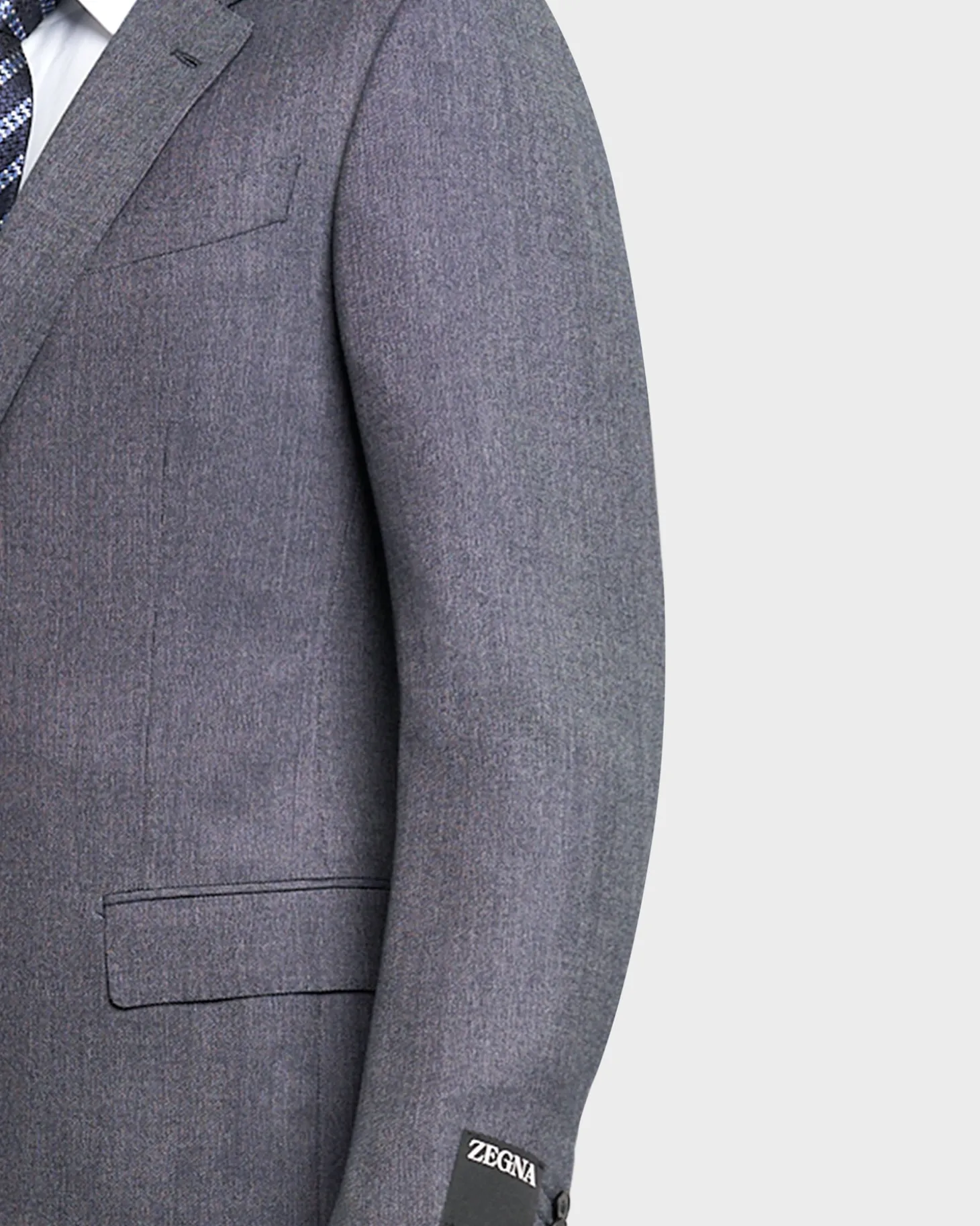 Blue Grey Microstructure15Milmil15 Wool Suit