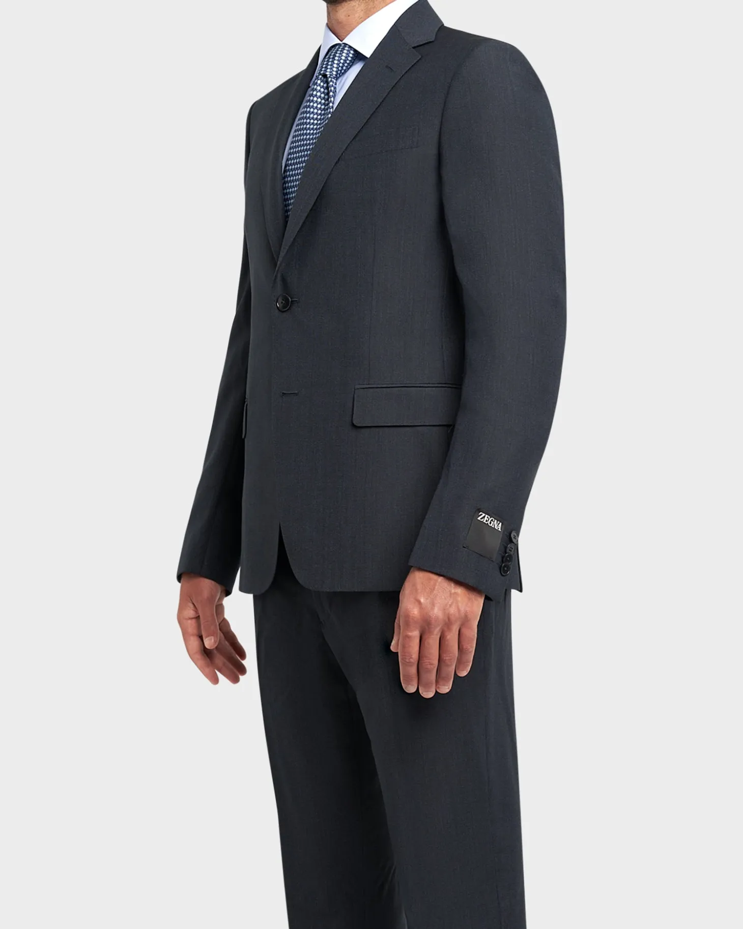 Blue Grey Wool Suit