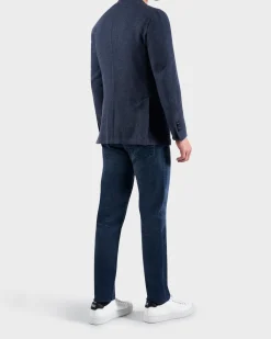 Blue Herringbone Wool Jacket