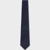 Blue Hollow Circle Pattern Cotton Tie