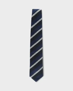 Blue Large Diagonal Pattern Silk Tie