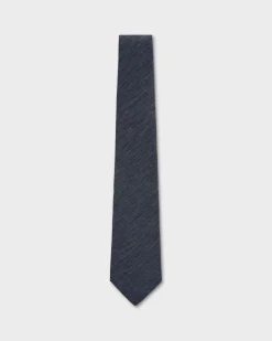 Blue Linen And Silk Tie