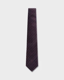 Blue Maroon And White Abstract Pattern Tie
