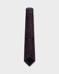 Blue Maroon And White Abstract Pattern Tie