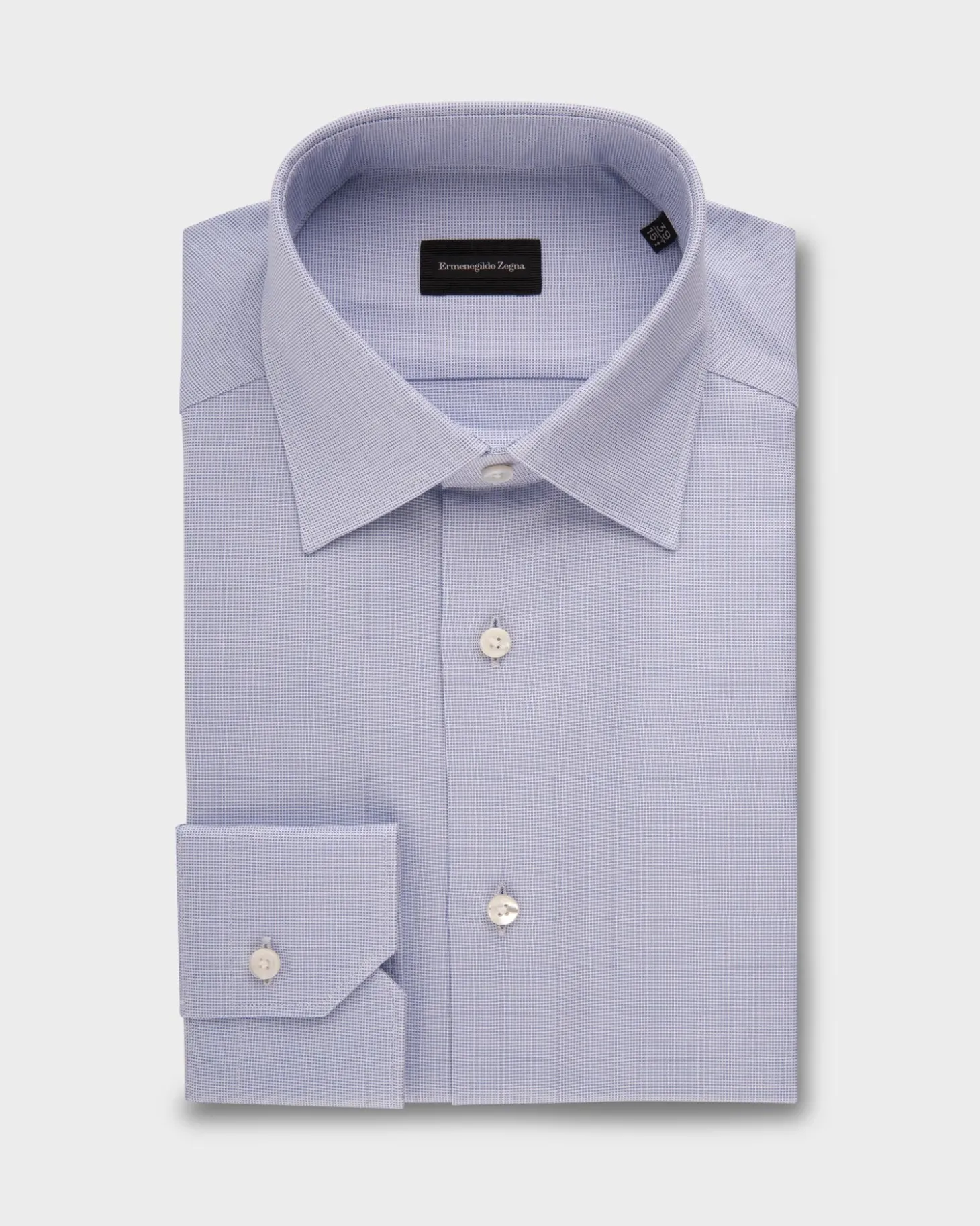 Blue Micro Check Cotton Shirt