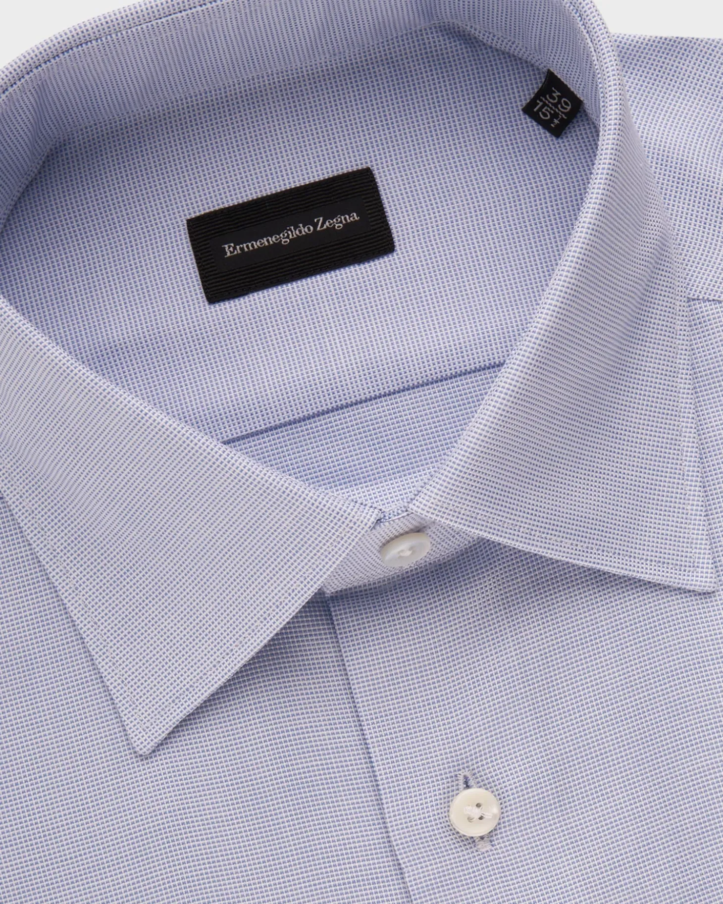 Blue Micro Check Cotton Shirt